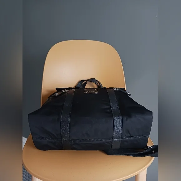 Henri Bendel Jetsetter Black Nylon/ Leather Backpack - Picture 10 of 11